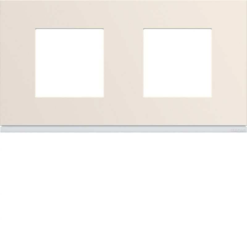 Photo Plaque gallery plastique peint 2 postes horizontale 71mm dune | Ref : WXP0312
