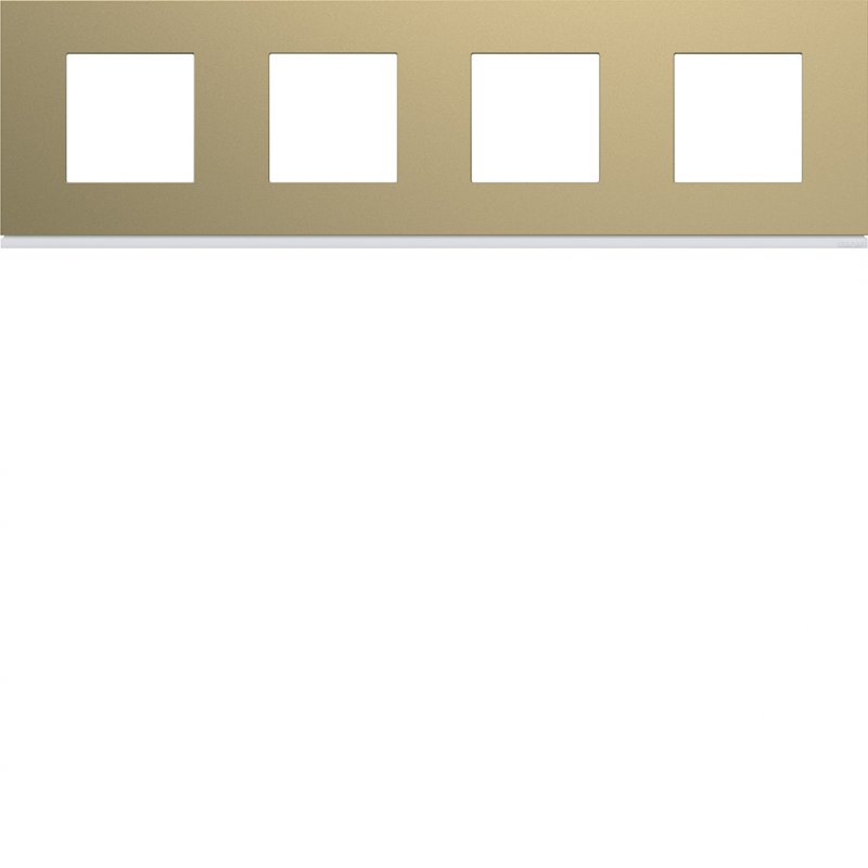 Photo Plaque gallery plastique peint 4 postes horizontale 71mm champagne | Ref : WXP0414