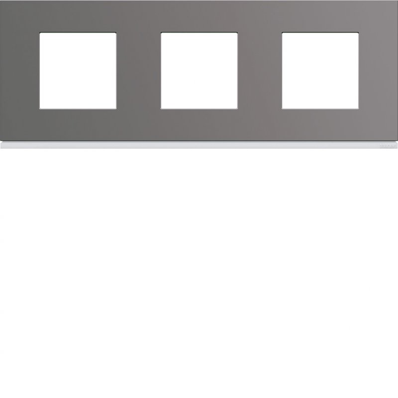 Photo Plaque gallery plastique peint 3 postes horizontale 71mm taupe | Ref : WXP0913