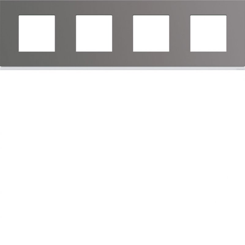Photo Plaque gallery plastique peint 4 postes horizontale 71mm taupe | Ref : WXP0914
