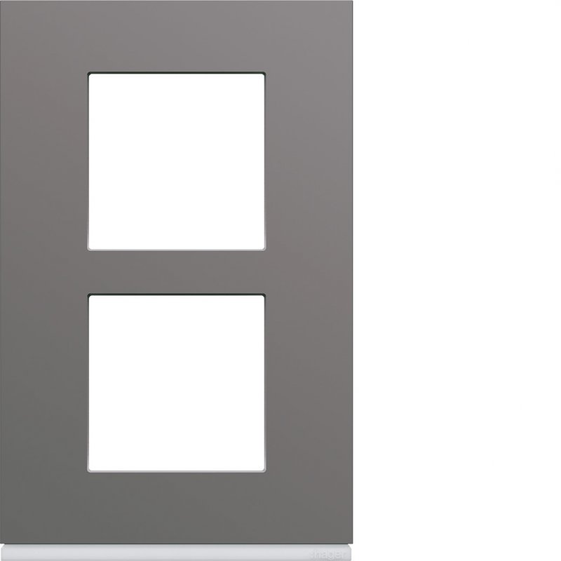 Photo Plaque gallery plastique peint 2 postes verticale 57mm taupe | Ref : WXP0922
