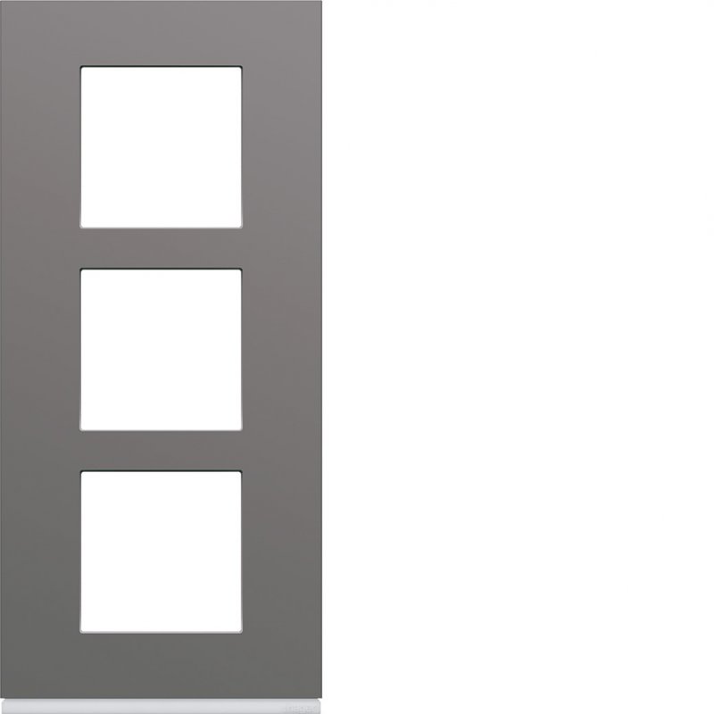 Photo Plaque gallery plastique peint 3 postes verticale 57mm taupe | Ref : WXP0923