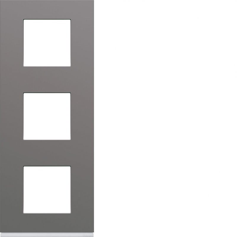 Photo Plaque gallery plastique peint 3 postes verticale 71mm taupe | Ref : WXP0943