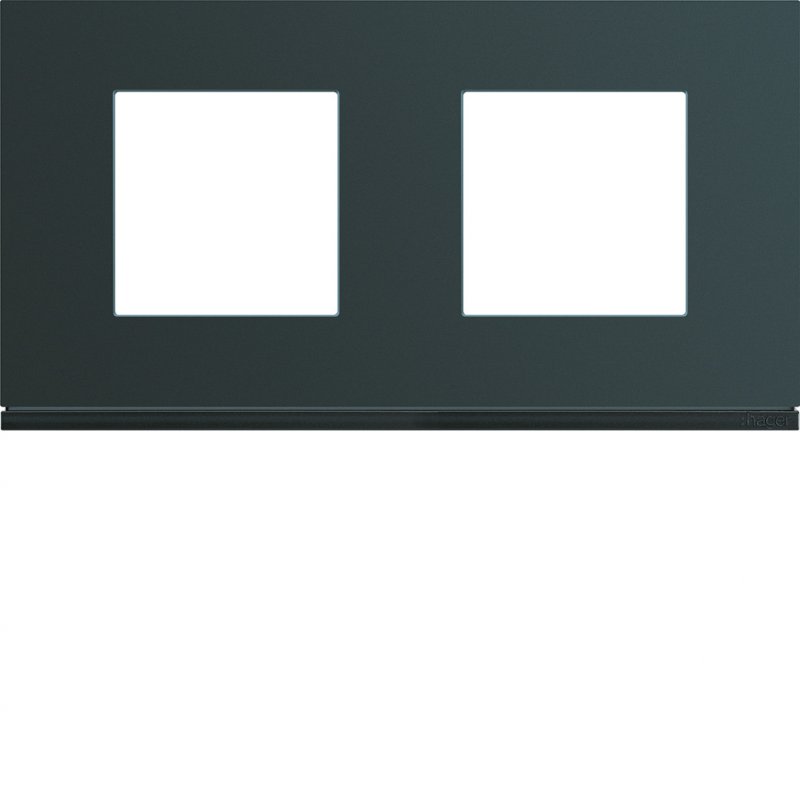 Photo Plaque gallery plastique peint 2 postes horizontale 71mm anthracite | Ref : WXP1012