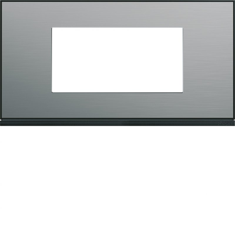 Photo Plaque gallery 4 modules entraxe 71mm placage steel | Ref : WXP2104