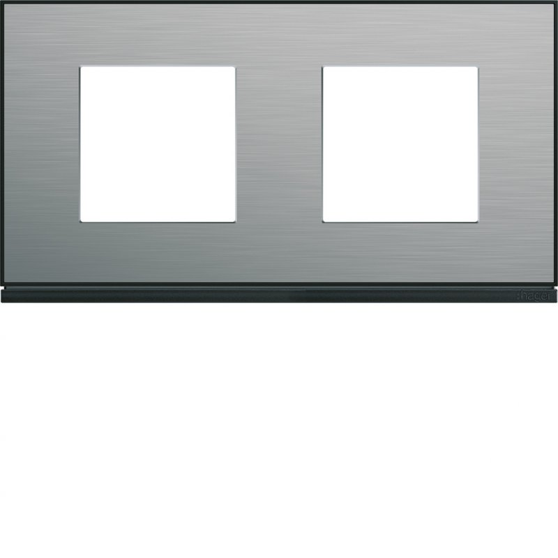 Photo Plaque gallery 2 postes horizontale 71mm placage steel | Ref : WXP2112