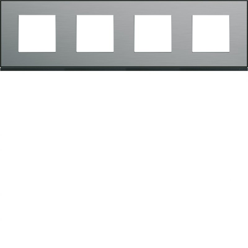 Photo Plaque gallery 4 postes horizontale 71mm placage steel | Ref : WXP2114
