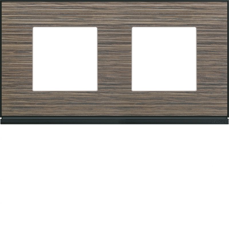 Photo Plaque gallery 2 postes horizontale 71mm pecan | Ref : WXP2412
