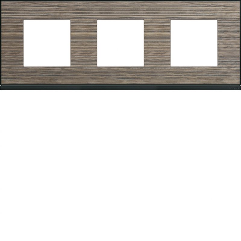 Photo Plaque gallery 3 postes horizontale 71mm pecan | Ref : WXP2413