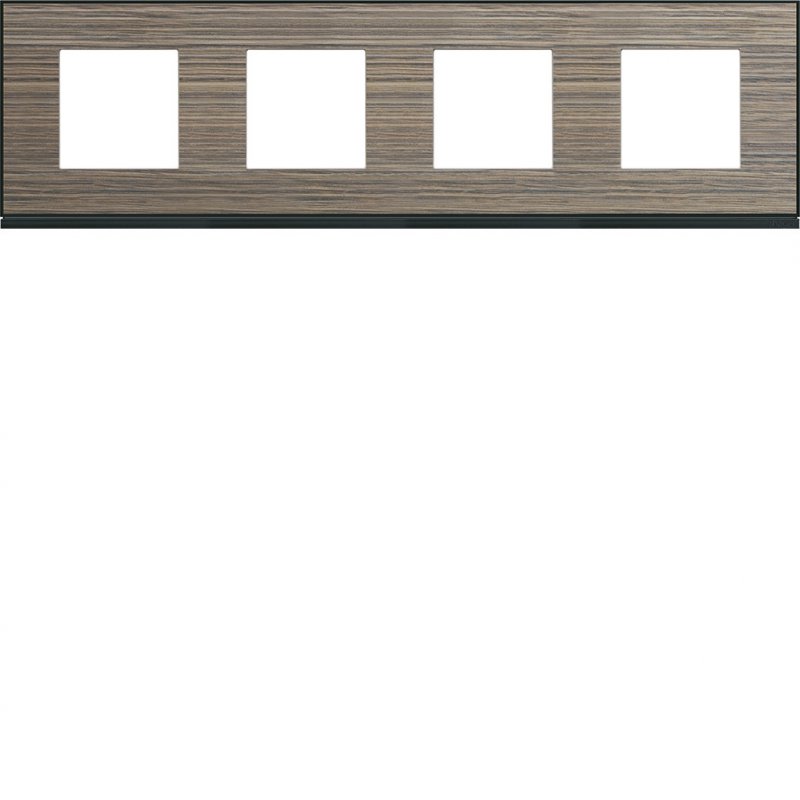 Photo Plaque gallery 4 postes horizontale 71mm pecan | Ref : WXP2414