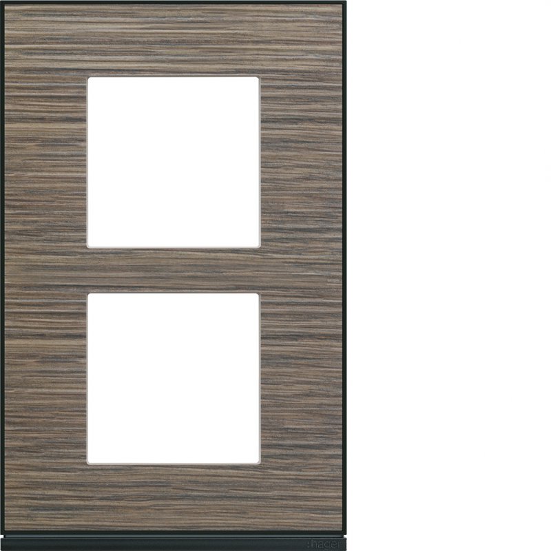 Photo Plaque gallery 2 postes verticale 57mm pecan | Ref : WXP2422