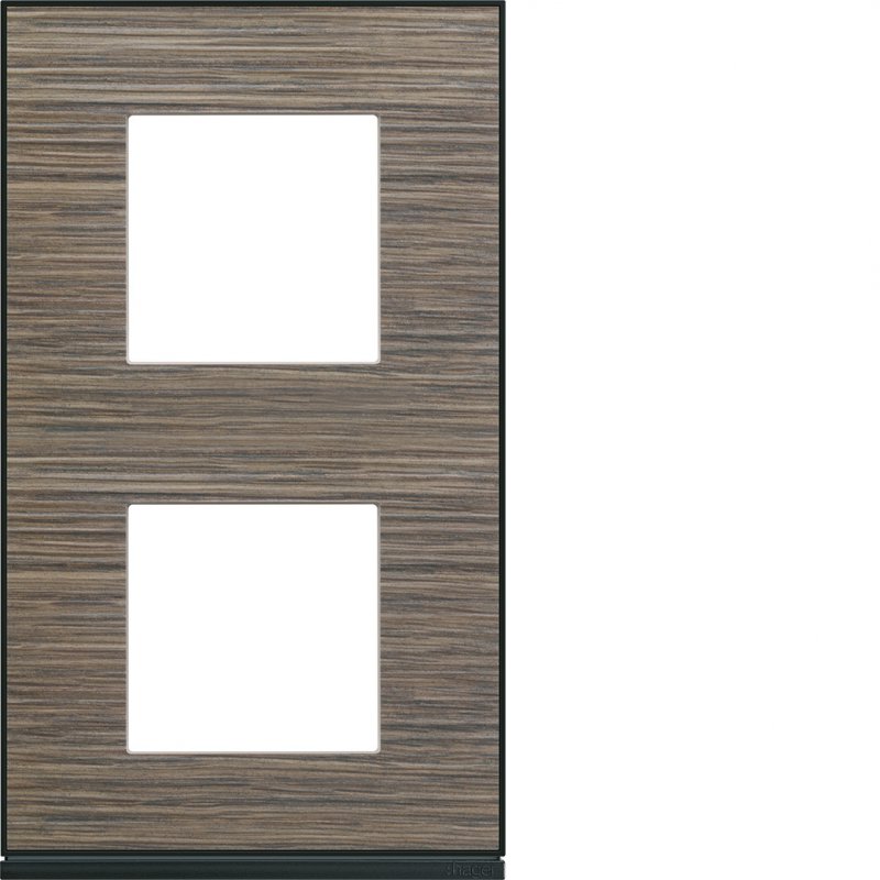 Photo Plaque gallery 2 postes verticale 71 mm pecan | Ref : WXP2442