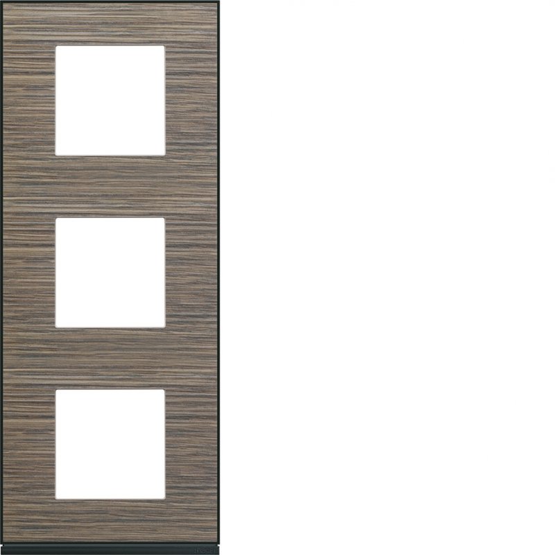 Photo Plaque gallery 3 postes verticale 71mm pecan | Ref : WXP2443