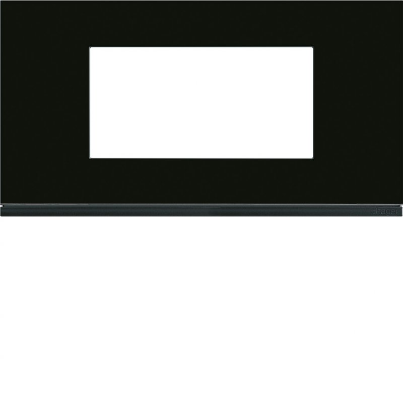 Photo Plaque gallery 4 modules entraxe 71mm matiere midnight glass | Ref : WXP4104