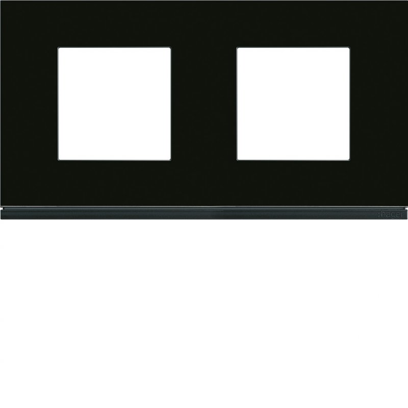 Photo Plaque gallery 2 postes horizontale 71mm matiere midnight glass | Ref : WXP4112