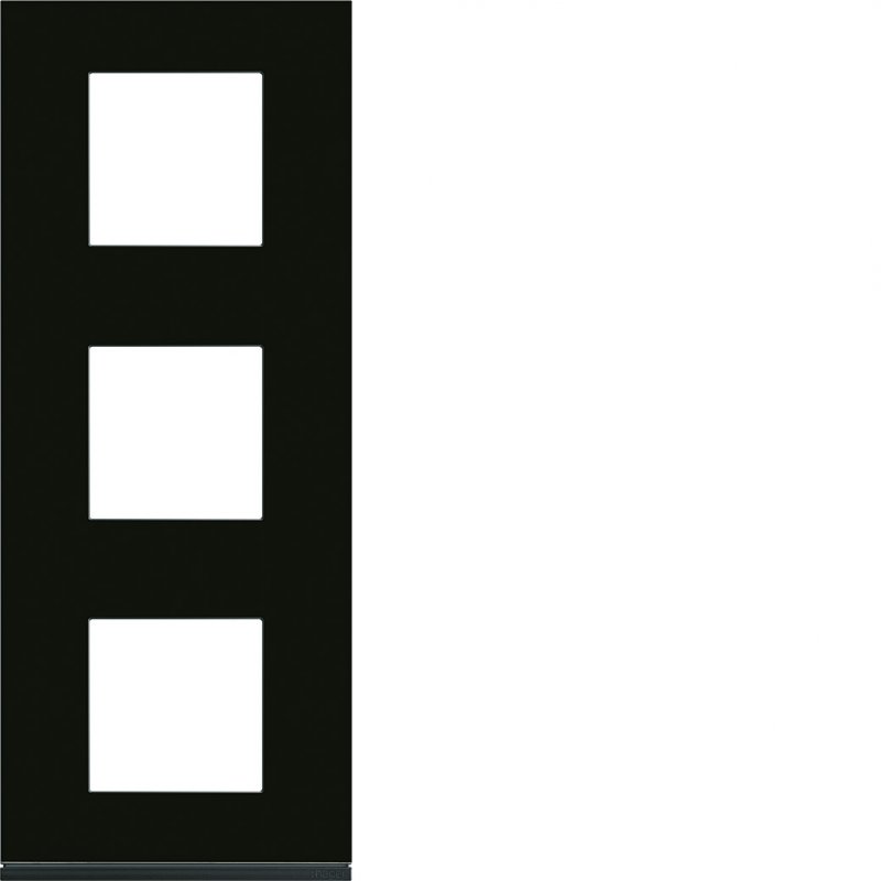 Photo Plaque gallery 3 postes verticale 71mm matiere midnight glass | Ref : WXP4143