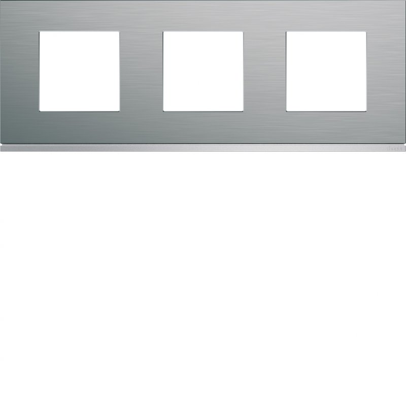 Photo Plaque gallery 3 postes horizontale 71mm matiere bright inox | Ref : WXP4213