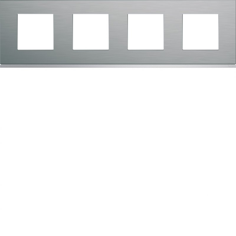 Photo Plaque gallery 4 postes horizontale 71mm matiere bright inox | Ref : WXP4214