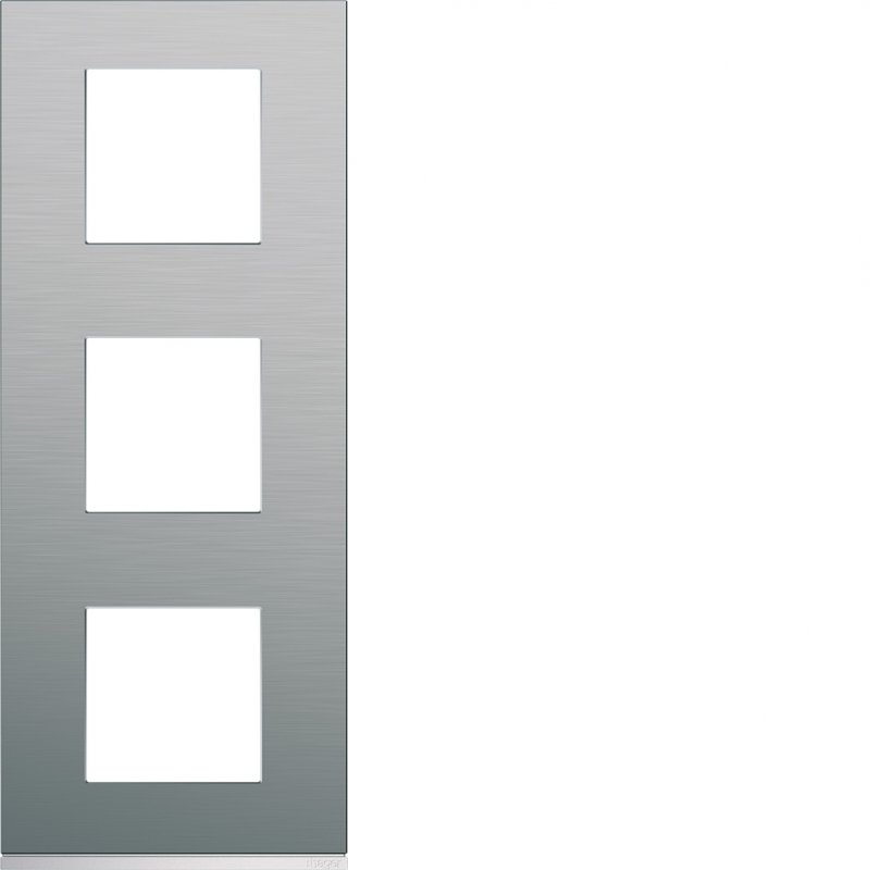 Photo Plaque gallery 3 postes verticale 71mm matiere bright inox | Ref : WXP4243