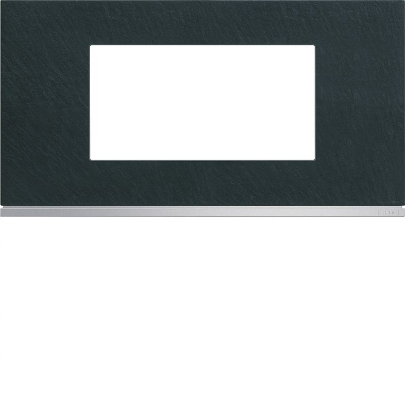 Photo Plaque gallery 4 modules entraxe 71mm matiere dark rock | Ref : WXP4404
