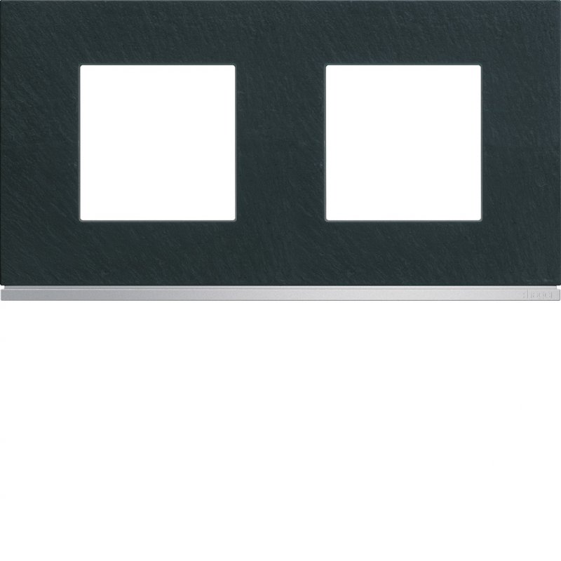 Photo Plaque gallery 2 postes horizontale 71mm matiere dark rock | Ref : WXP4412