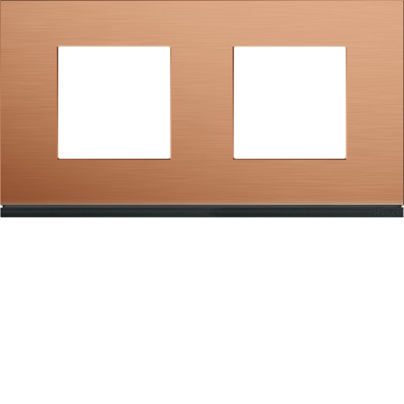 Photo Plaque gallery 2 postes horizontale 71mm matiere copper alu | Ref : WXP4612