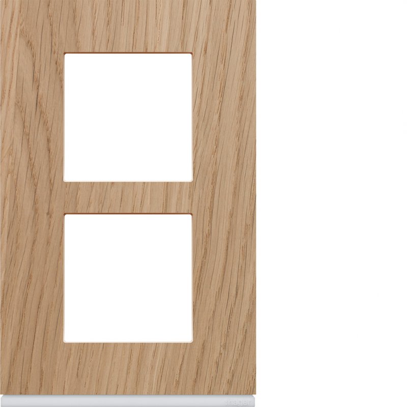 Photo Plaque gallery 2 postes verticale 57mm matiere oak wood | Ref : WXP4722
