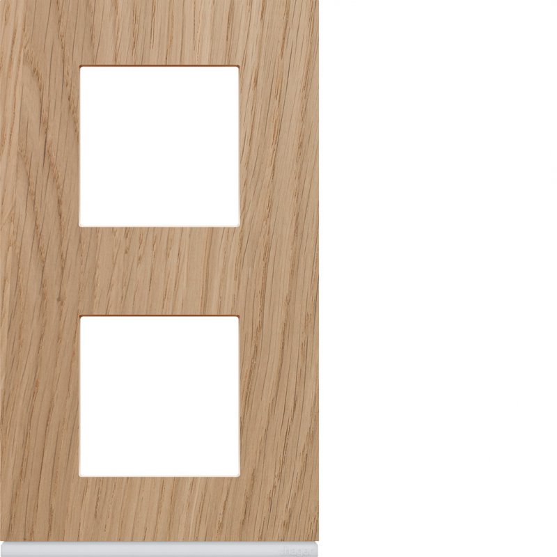 Photo Plaque gallery 2 postes verticale 71mm matiere oak wood | Ref : WXP4742