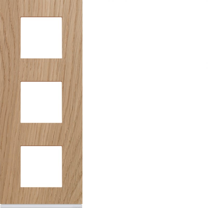 Photo Plaque gallery 3 postes verticale 71mm matiere oak wood | Ref : WXP4743