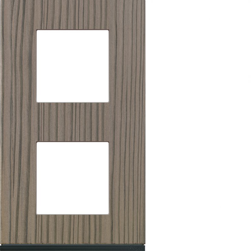 Photo Plaque gallery 2 postes verticale 71mm matiere grey wood | Ref : WXP4842
