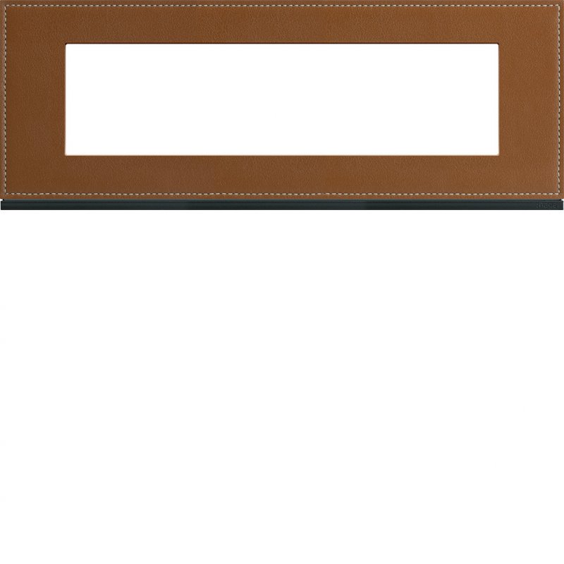 Photo Plaque gallery 8 modules entraxe 71mm matiere coffee leather | Ref : WXP4908