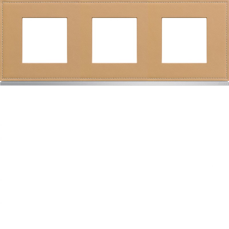 Photo Plaque gallery 3 postes horizontale 71mm matiere cord leather | Ref : WXP5113