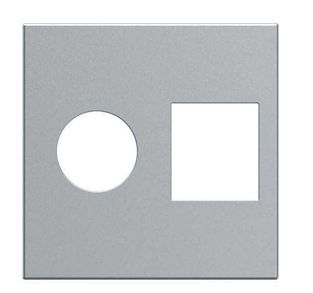 Photo Enjoliveur prise TV+RJ45 gallery 2 modules titane | Ref : WXD240T