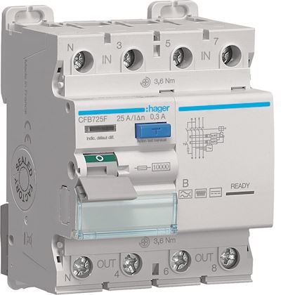 Photo Inter. diff. 3P+N 25A 300mA  B | Ref : CFB725F