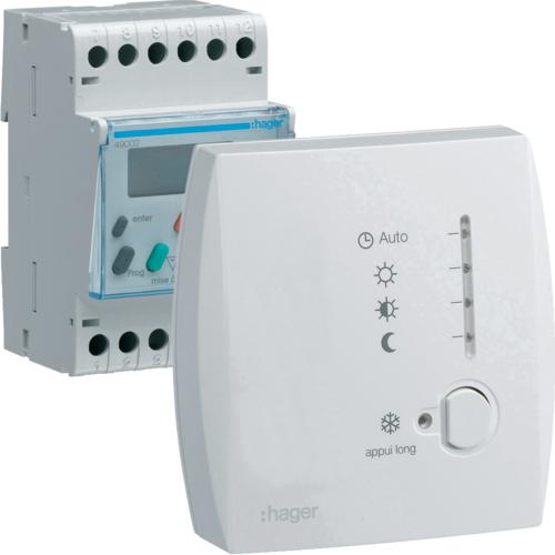 Programmateur modulaire digital chauf élec fil pilote boîtier amb 1