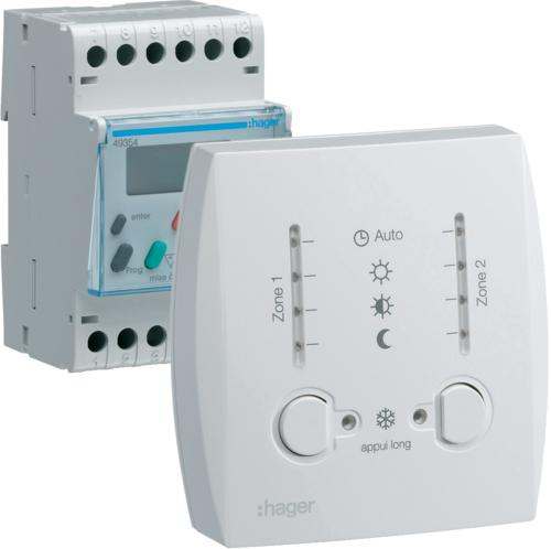 Photo Gestionnaire nergie simplifi pour chauf lec 2 zones sur 7 jours 230V | Ref : 49354
