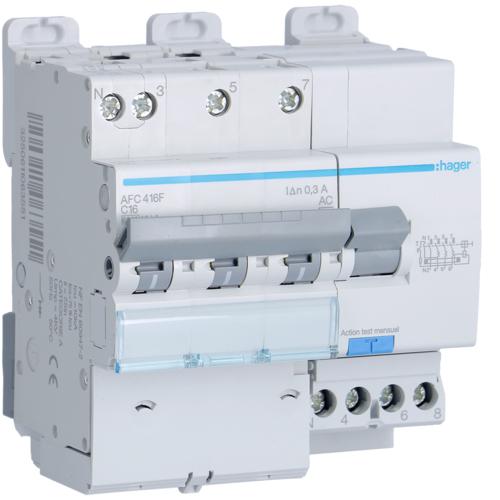 Photo Disjoncteur Diffrentiel 3P+N 6-10kA courbe C - 16A 300mA type AC | Ref : AFC416F