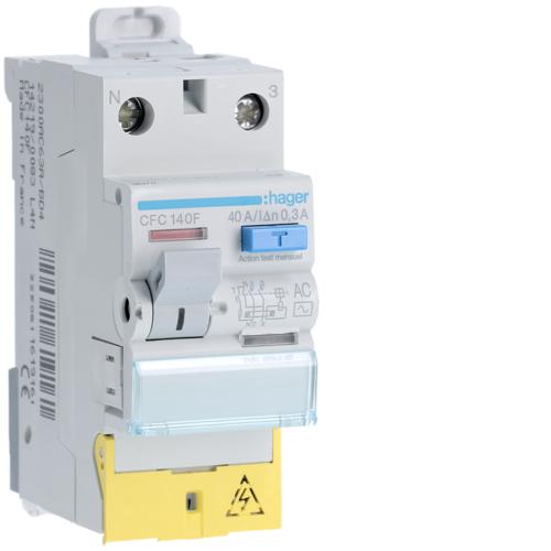 Photo Interrupteur diff�rentiel 1P+N 40A 300mA type AC � bornes d�cal�es | Ref : CFC140F