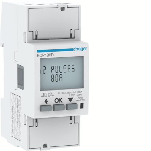 Photo Compteur monophas direct 80A 2M S0 MID | Ref : ECP180D