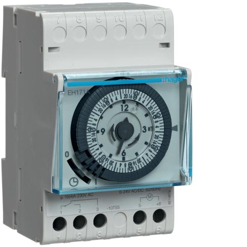 Photo Interrupteur horaire �lectrom�canique 1 voie sur 7 jours 6-24V avec r�serve | Ref : EH171A