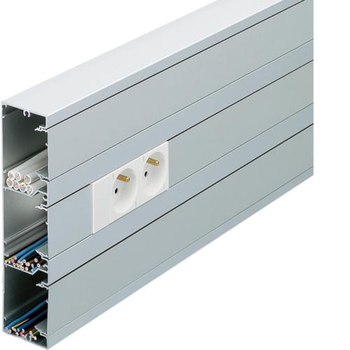 Photo Socle pour goulotte queraz h54mm x p54mm L200mm 1 compartiment alu anodisé | Ref : GBA500501ALU