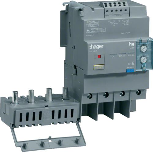 Photo Bloc différentiel électronique x160 4P 125A Idn réglable & déclenchem tempo fixe | Ref : HBA126H