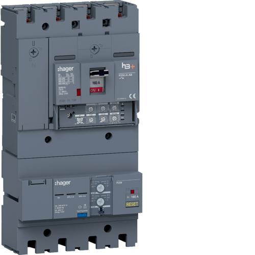 Photo Disjoncteur Boitier Moul + Diff. h3+ P250 LSI AB 4P4D 160A 25kA | Ref : HHT161JB