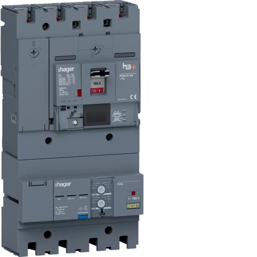 Photo Disjoncteur Boitier Moulé + Diff. h3+ LSI AB P250 Energy AB 4P4D 160A 25kA | Ref : HHT161NB