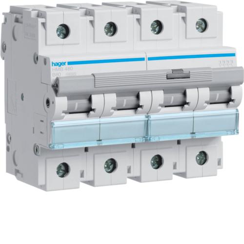 Photo Disjoncteur 4P 15kA courbe B - 80A 6 modules | Ref : HMB480