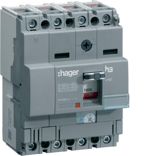 Photo Disjoncteur boîtier moulé x160 4P 40kA 160A | Ref : HNA161H