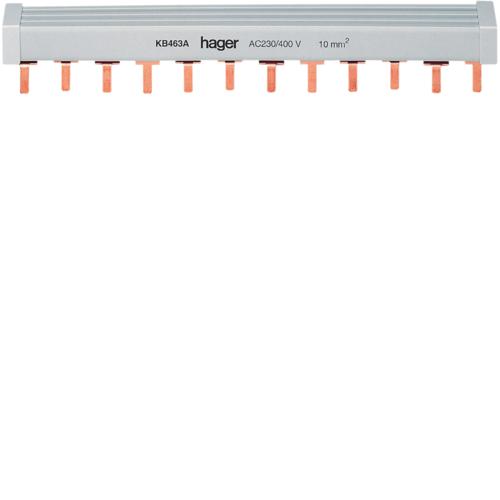 Photo Barre de pontage 3P+N 63A languette 10mm² 12M | Ref : KB463A