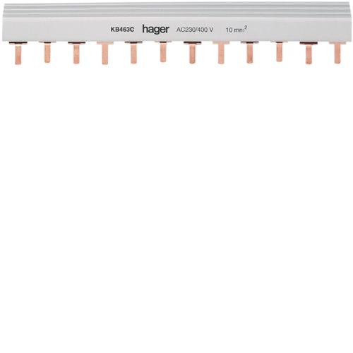 Photo Barre de pontage 3P+N 63A languette 10mm  24M | Ref : KB463C