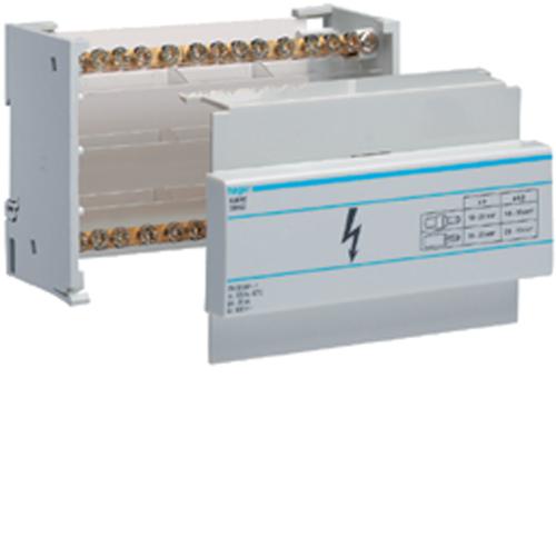 Photo Rpartiteur  barrettes tag 90A,2 pole.2x 10-35  / 10x 2,5-16  par pole | Ref : KJ01A