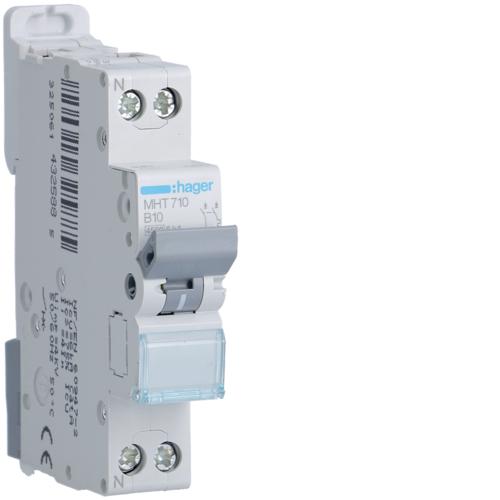 Disjoncteur Legrand 10A courbe C 1 pôle+N 6kA, 1 module